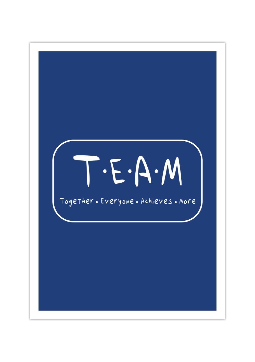 Dieses Poster zeigt dir das Wort Team, inklusive dem Spruch togehter, erveryone, achieves, more.