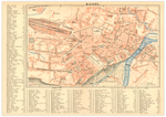 Das Poster einer Karte von Kassel ist eine Vintage Lithographie aus Meyers Koversations-Lexikon aus dem Jahr 1890