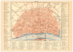 Das Poster einer Karte von Köln ist eine Vintage Lithographie aus Meyers Koversations-Lexikon aus dem Jahr 1890.