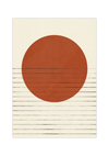 Dieses Poster zeigt dir im Vintage Still eine orange Sonne. Minimalistisch orientiert am Bauhaus Stil ist diese Deko das perfekte Bild für jeden Raum.
