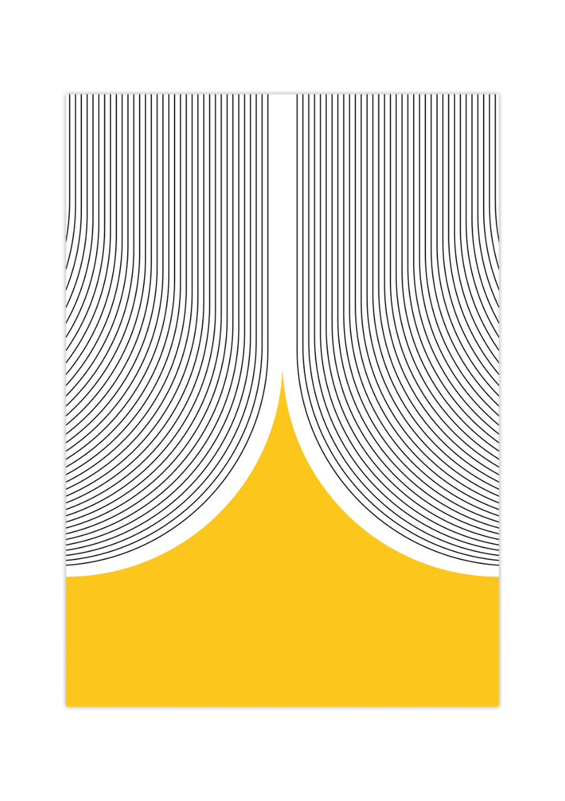 Dieses Poster zeigt dir eine moderne, minimalistische Darstellung in Gelb. 