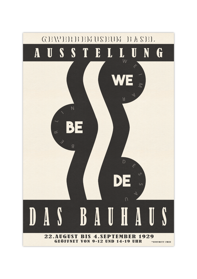 Poster Bauhaus Ausstellung Basel Vintage