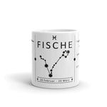 Die Tasse zeigt dir dein Sternzeichen mit dem Sternbild, dem Zeitraum, dem Zeichen und den positiven sowie negativen Eigenschaften deines Sternzeichens. 